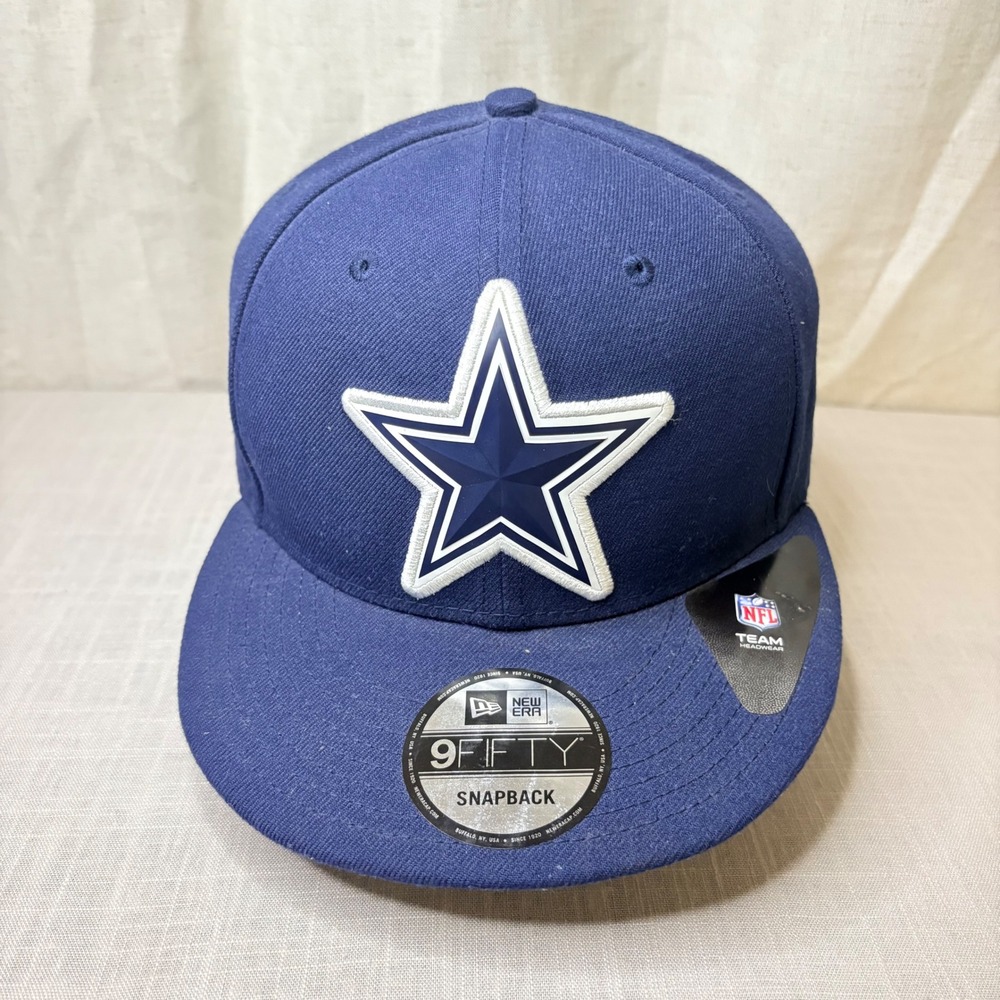 New Era 9FIFTY Dallas Cowboys Snapback Hat Navy Blue NFL Team Headwear OSFM